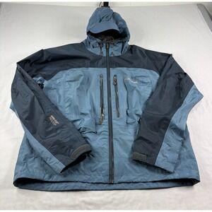 Cloudveil Rain Jacket Mens Large Blue Goretex Water Resistant Hooded Full Zip